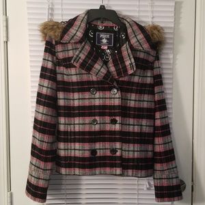 PINK by Victoria's Secret Plaid Peacoat